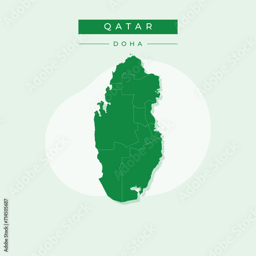 Vector illustration vector of Qatar map Asia