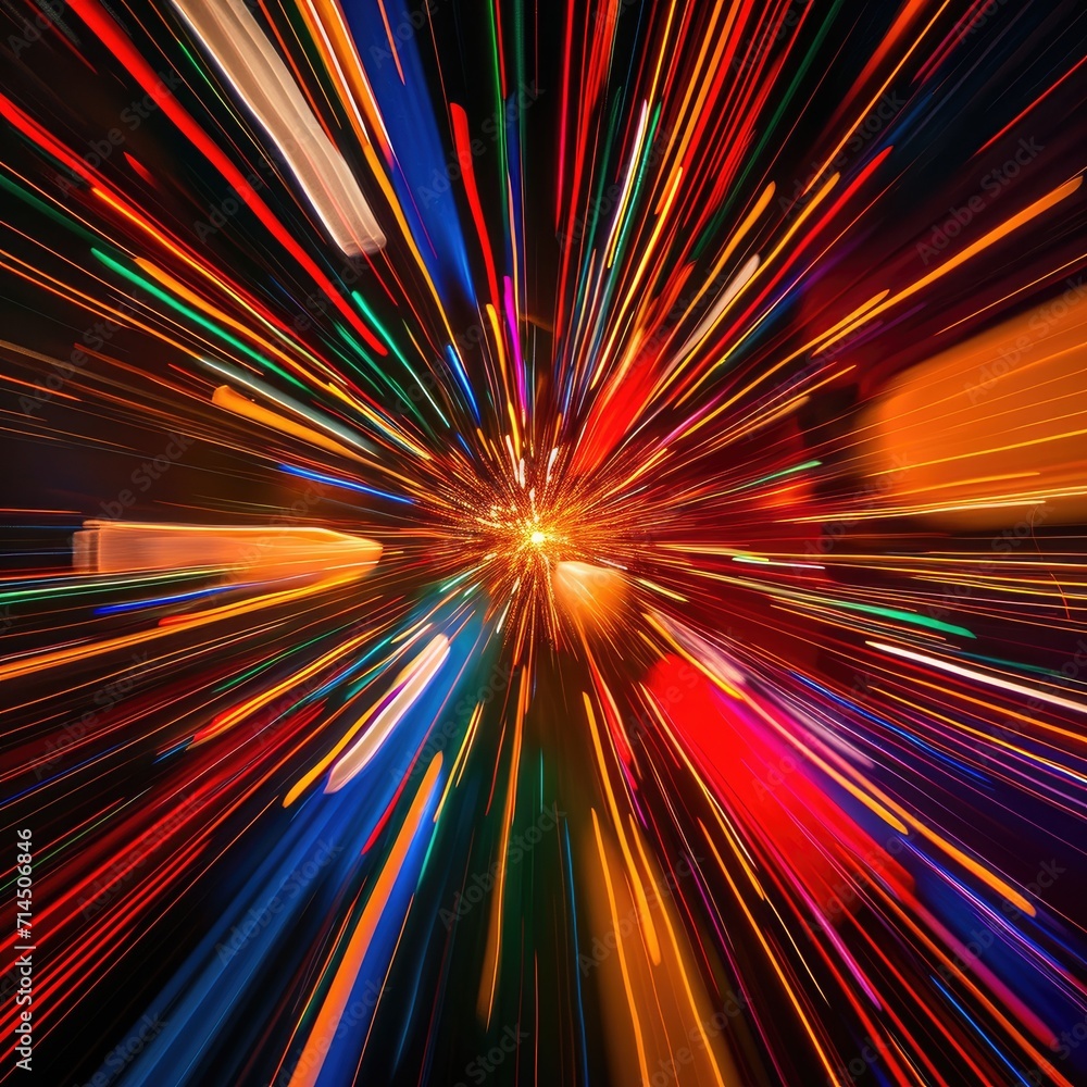 Colorful rays with light explosion in motion Colorful rays with light explosion in motion