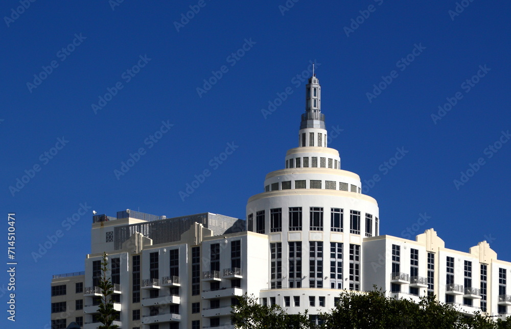 Historical Art Deco Building in Miami South Beach, Florida