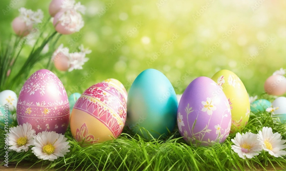 easter eggs in grass easter eggs in grass