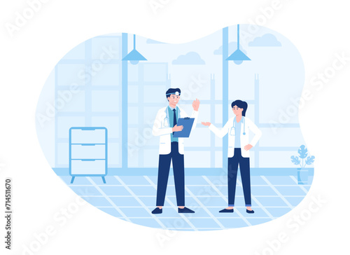doctor in discussion concept flat illustration