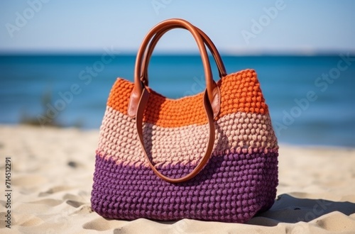 summer handbag on the beach