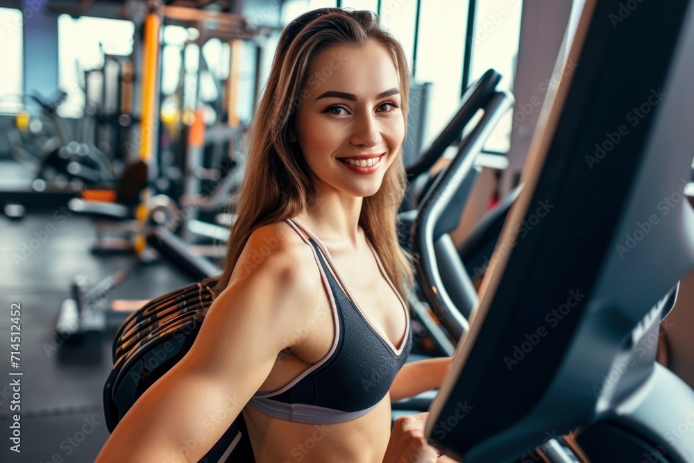 Fototapeta premium Photo a woman doing workout