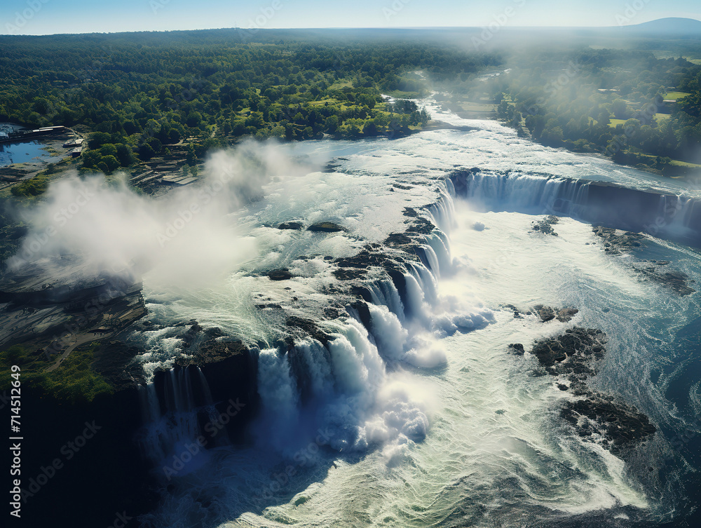 Wonderful Niagara Falls aerial view Canada