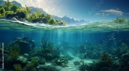 underwater underwater ocean sunbathing diving tropical underwater © olegganko
