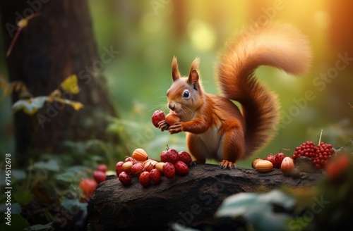 squirrel with red nut