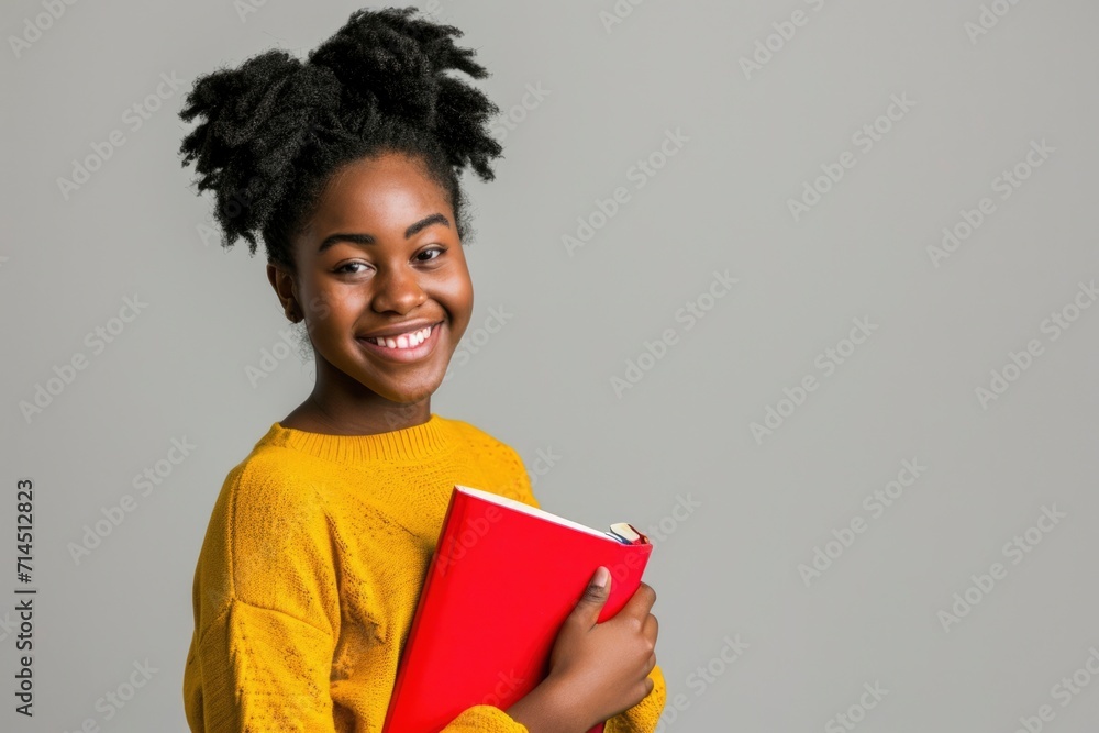 Photo of a happy female student Photo of a happy female student