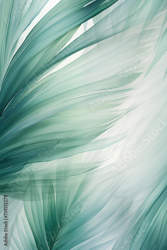 Tropical background with blurry palm leaves (Generative AI)