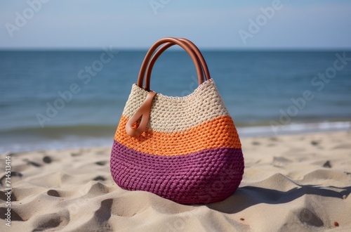 summer handbag on the beach