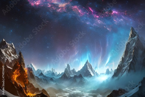 aurora borealis over the mountains