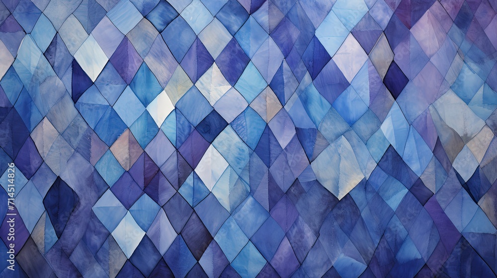 A grid of diamonds in shades of blue and purple