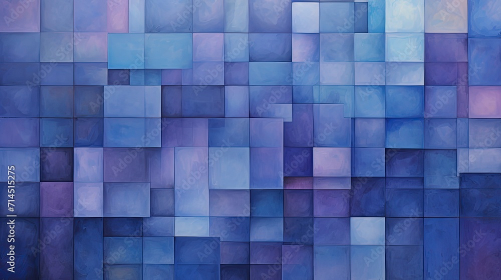 A grid of squares in shades of blue and purple A grid of squares in shades of blue and purple