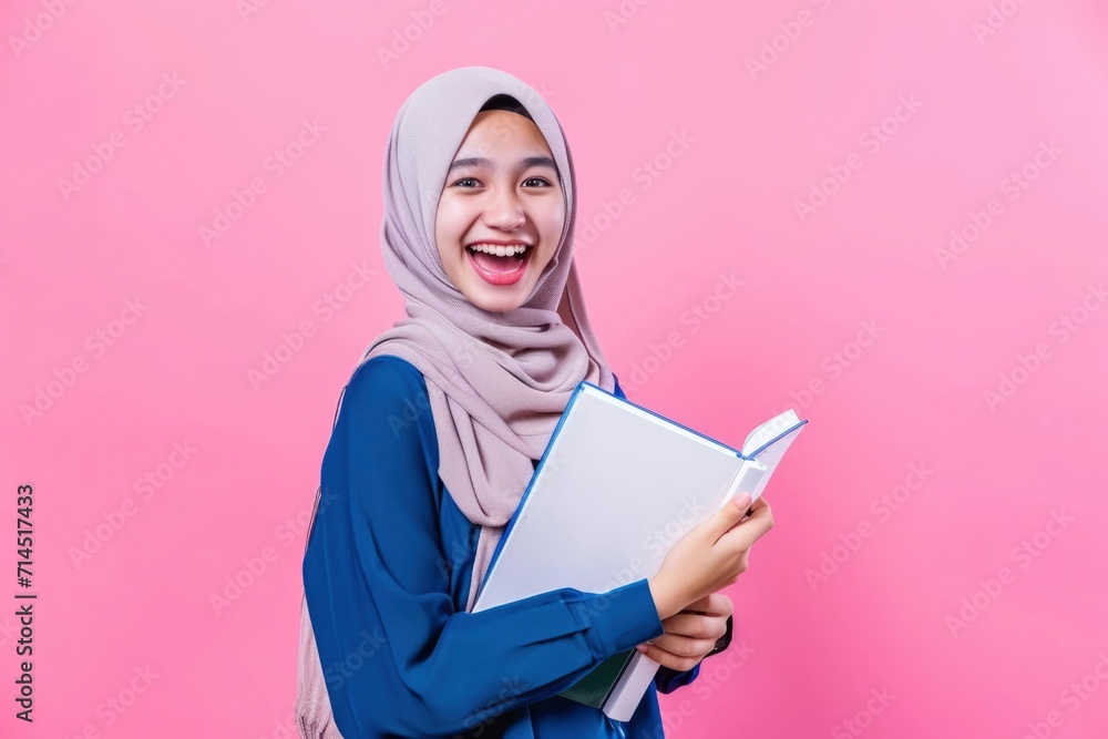 Photo of a happy female student Photo of a happy female student