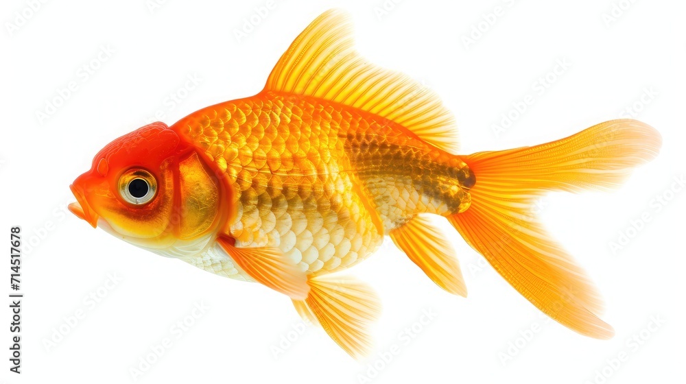 goldfish on isolated white background.