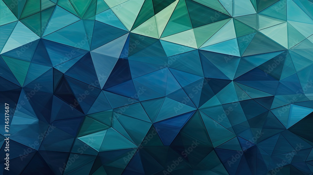 Fototapeta premium A pattern of triangles in shades of blue and green