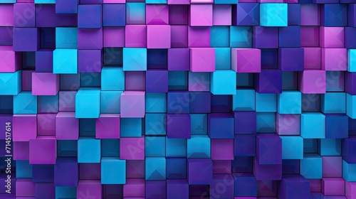 A pattern of squares in shades of purple and blue