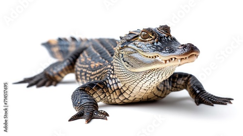 alligator on isolated white background.