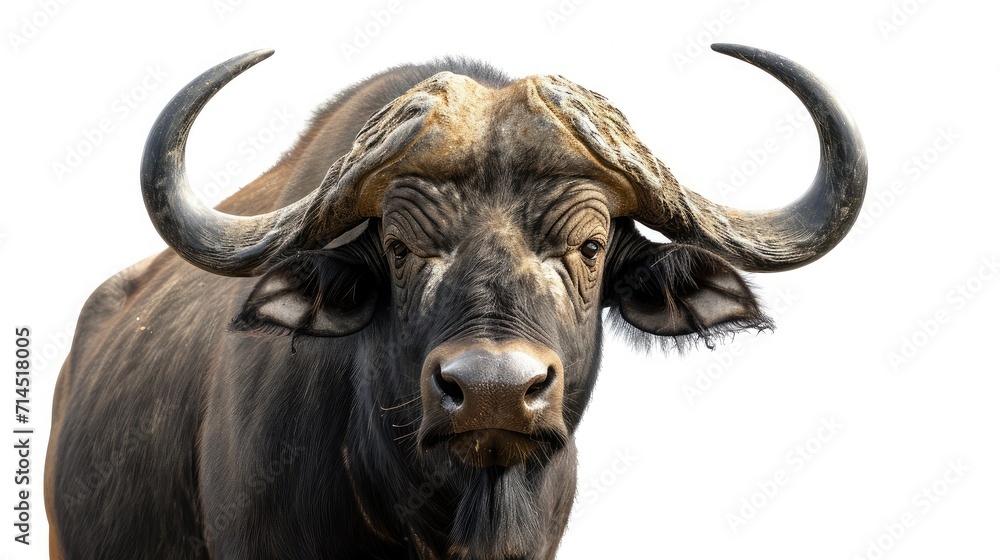 Naklejka premium buffalo on isolated white background.