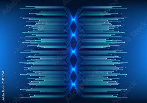 Big data technology background Divided digital light lines Shows the transmission of technological command code information over a high-speed internet network. Future information Vector