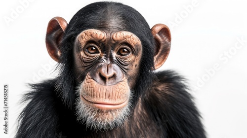 chimpanzee on isolated white background. © buraratn