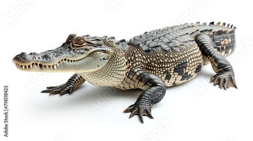 crocodile on isolated white background.
