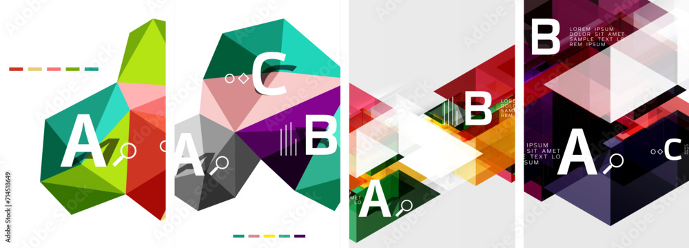 Set of triangle pattern poster backgrounds. Vector illustration For Wallpaper, Banner, Background, Card, Book Illustration, landing page Set of triangle pattern poster backgrounds. Vector illustration For Wallpaper, Banner, Background, Card, Book Illustration, landing page