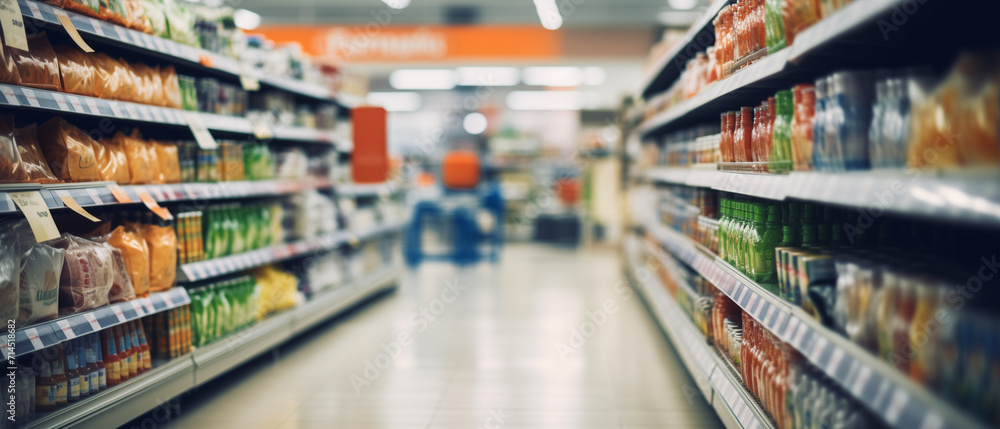 Abstract blur image of Shopping mall with bokeh for background usage