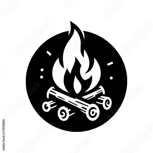 Vector Logo of a Crackling Fireplace. Evoking Coziness and Ambiance. Perfect for Logos, Branding, and Home Decor Businesses. High Quality Illustration, Isolated on a Clean Background.