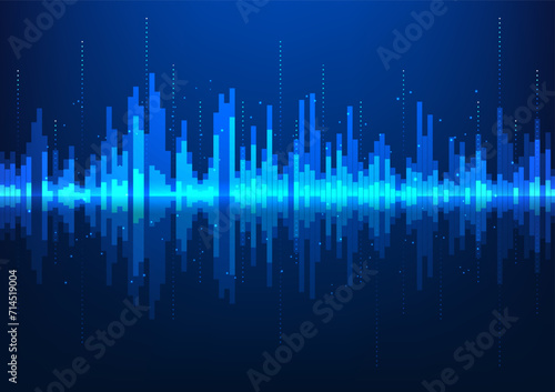 Abstract technology background, graph chart showing business growth data. Know the profit and loss of the company. Develop further graph charts that are overlaid with data lines. Vector illustration