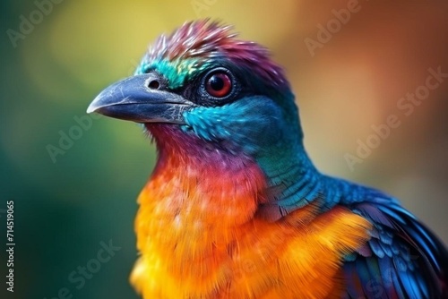 Beautiful colorful bird with vibrant feathers. Generative AI