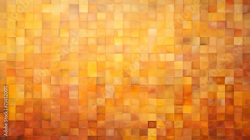 A geometric pattern of squares in shades of orange and yellow creating a warm inviting effect