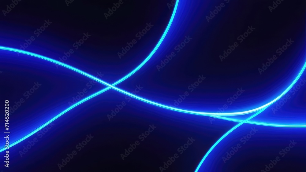 Neon, glowing blue smooth lines background Neon, glowing blue smooth lines background