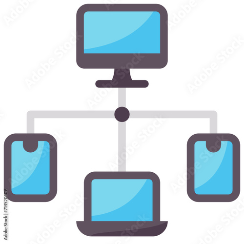 distributed data flat vector icon