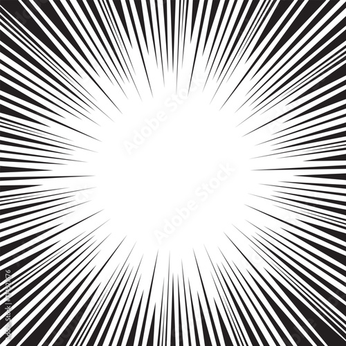Speed line blank background. Comic style radial lines