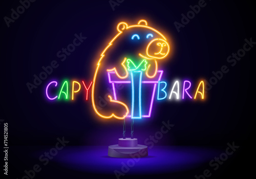 Capybara Icon. Vector Outline Editable Sign of the Largest Rodent, Exotic South American Animal.