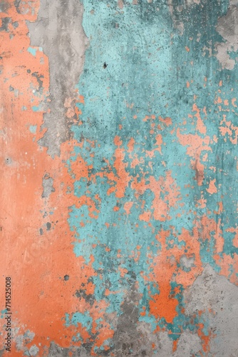 Grunge Background Texture in the Colors Peach Orange, Sky Blue & Pearl Grey created with Generative AI Technology