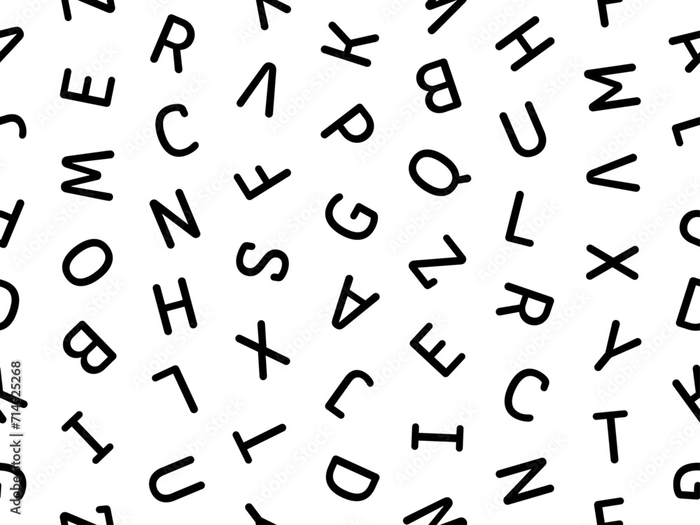 Modèle alphabet sans couture vectoriel avec texte.