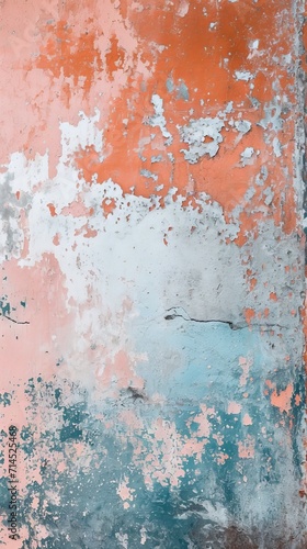 Grunge Background Texture in the Colors Peach Orange, Sky Blue & Pearl Grey created with Generative AI Technology