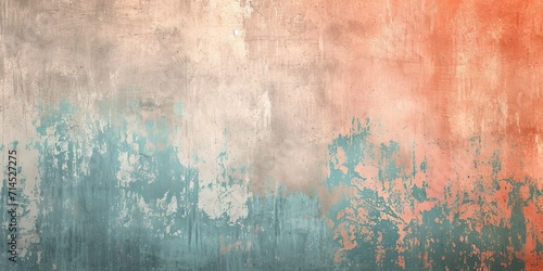 Grunge Background Texture in the Colors Peach Orange, Sky Blue & Pearl Grey created with Generative AI Technology photo
