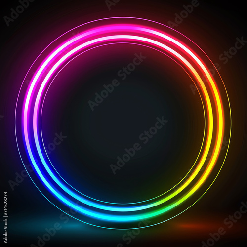neon circle, AI generated