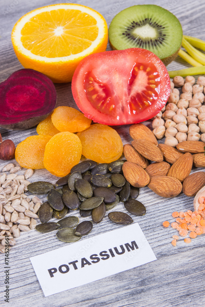 Healthy eating as source natural potassium, vitamin K, minerals and