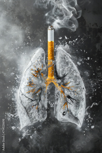 A Thought-Provoking Fusion of Cigarette and Lungs