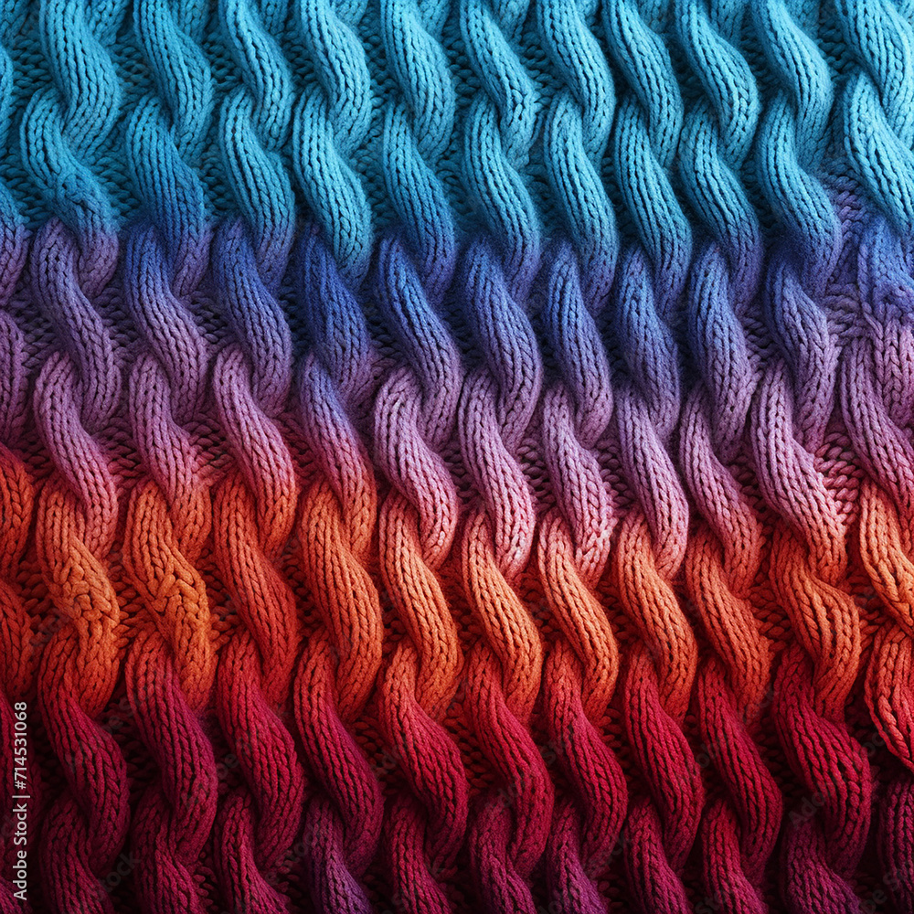 Obraz premium Colorful knitted pattern as a background. Close-up.