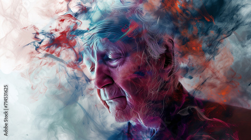 abstract of dementia alzheimer, loss of memory