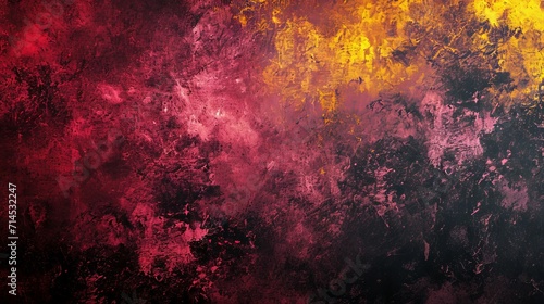 Grunge Background Texture in the Colors Raspberry Red, Golden Yellow & Black created with Generative AI Technology