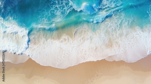 Ocean waves gracefully caress the beach, creating a beautiful background, Ai Generated.