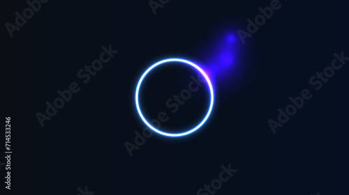                                                                    Neon Trajectory and Circular Glowing Ring  Beautiful Design with Light and Motion