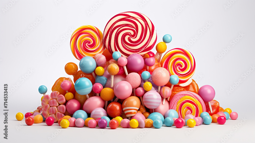 colorful candy isolated on white background