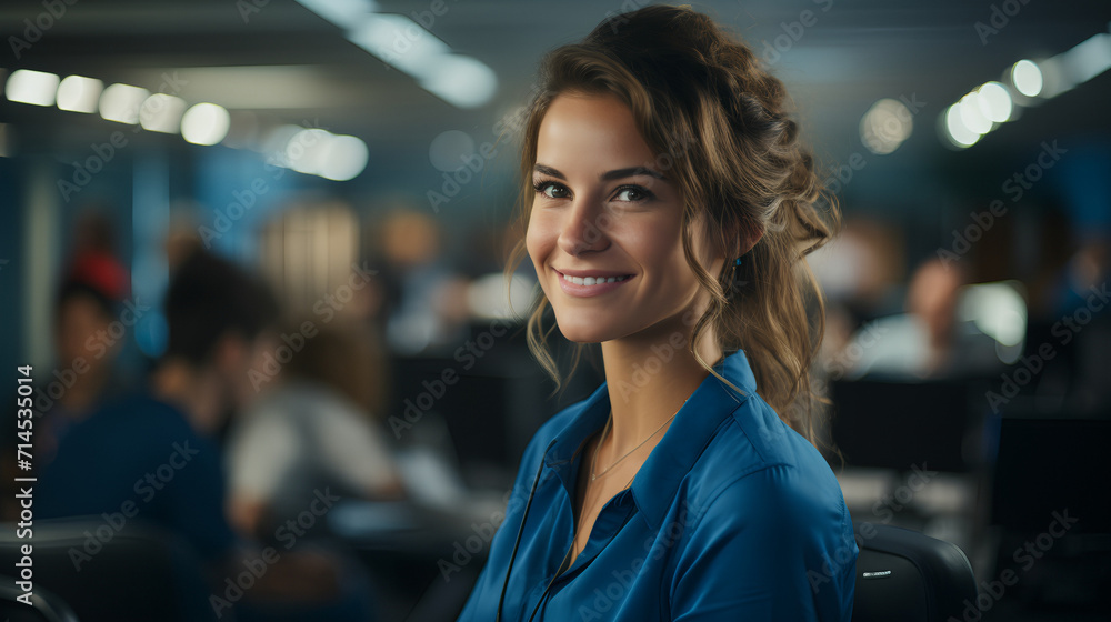 Smiling and confident female business executive - team leader - close-up shot - low angle shot Smiling and confident female business executive - team leader - close-up shot - low angle shot