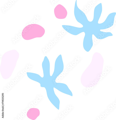 illustration of a set of drops , abstract shape , pastel color theme 